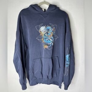 Y2K 90s skater hoodie xl distressed